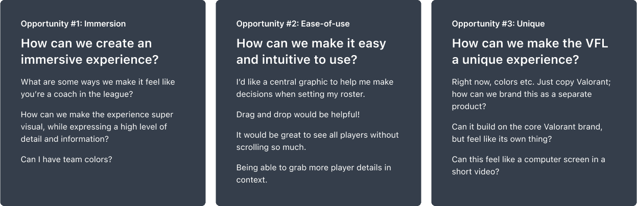 Stating opportunities for the VFL redesign